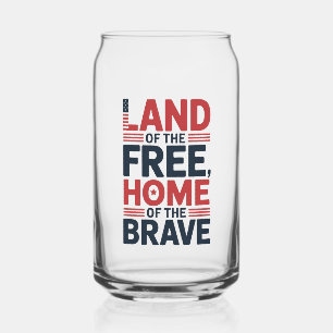 Vaso Con Forma De Lata Camiseta USA Tierra de Libres Hogar de los Valie