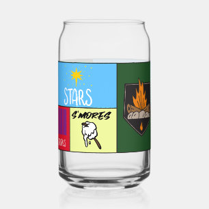 Vaso Con Forma De Lata camping americano de stripes s'mores