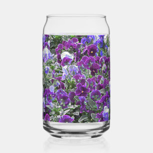 Vaso Con Forma De Lata Campo De Flores Púrpura 8420 Pansies
