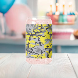 Vaso Con Forma De Lata Camuflaje amarillo y gris, ejército, ejército