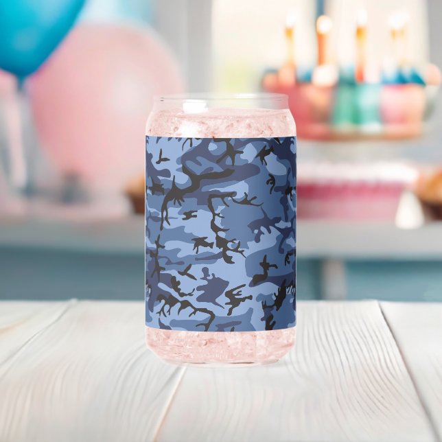 Vaso Con Forma De Lata Camuflaje azul de la marina, ejército, ejército (Insitu (Baby Shower))