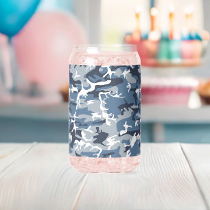 Vaso Con Forma De Lata Camuflaje azul de nieve en invierno, ejército