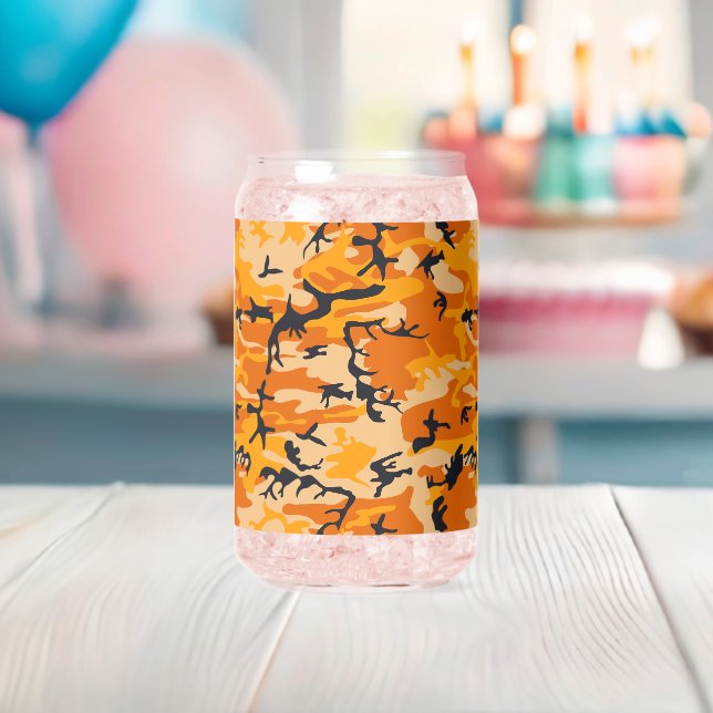 Vaso Con Forma De Lata Camuflaje naranja, Ejército (Insitu (Baby Shower))