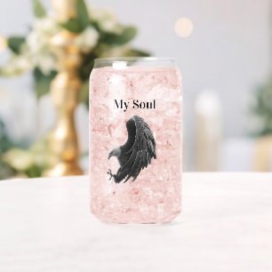 Vaso Con Forma De Lata Can Glass Paper Cut Eagle Two Souls One Heart 2