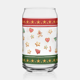 Vaso Con Forma De Lata Can Glass with Christmas Cookies