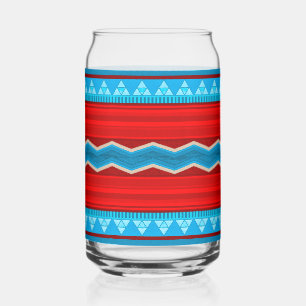 Vaso Con Forma De Lata Cañón del río suroeste Geométrico Rojo Turquesa