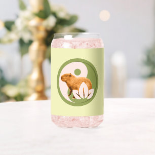 Vaso Con Forma De Lata Capybara Zen Yin Yang Naturaleza Pacífica