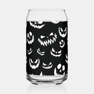 Vaso Con Forma De Lata Cara de calabaza de calabaza Jack O Lantern en bla
