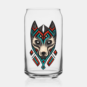 Vaso Con Forma De Lata Cara de Lobo Azteca