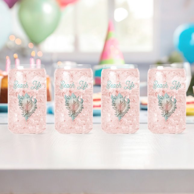 Vaso Con Forma De Lata Caracol "Vida de Playa"  (Insitu (Cumpleaños))