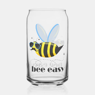 Vaso Con Forma De Lata Carácter de abeja con gafas de sol bigote Bee Fáci