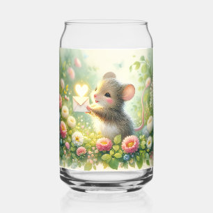 Vaso Con Forma De Lata Carta de amor de ratón en pradera de cabaña