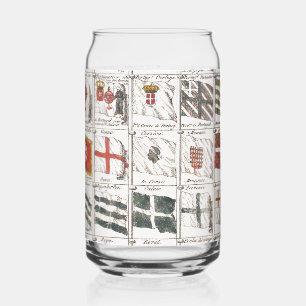 Vaso Con Forma De Lata Cartel de Banderas Náuticas Antiguas del Mundo