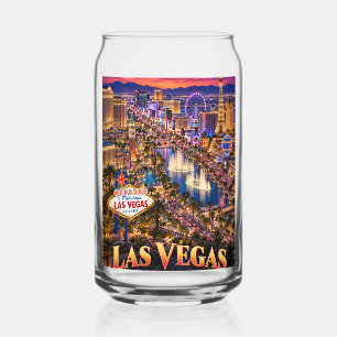 Vaso Con Forma De Lata Cartel de viaje del horizonte de Las Vegas Nevada
