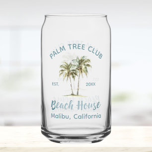 Vaso Con Forma De Lata Casa de playa moderna de palmeras de madera azul c