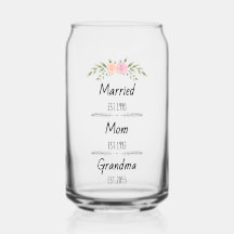 Casada, mamá y abuela - Personalizado Floral Famil