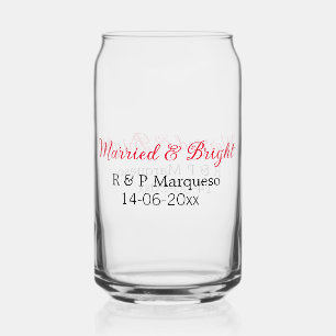 Vaso Con Forma De Lata Casados y brillantes añadir nombre de la pareja bo