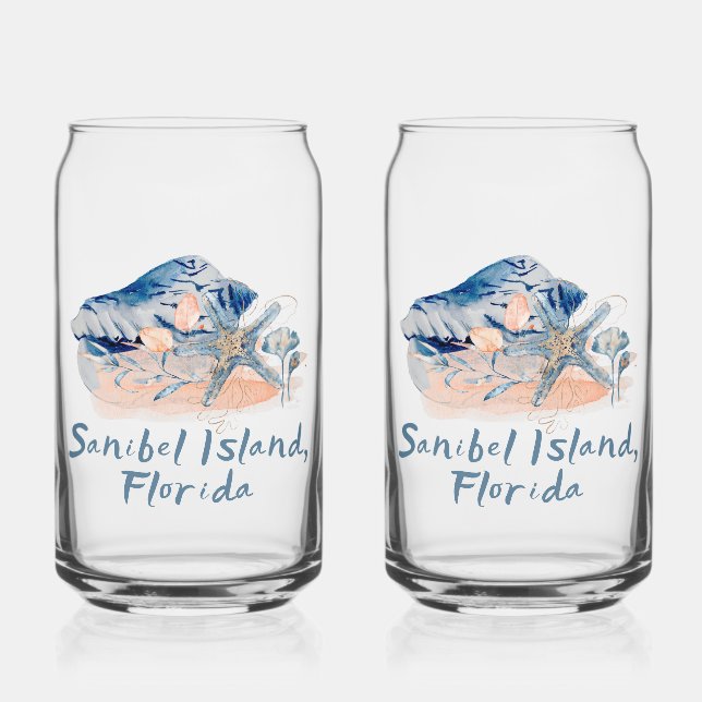 Vaso Con Forma De Lata Casas marinas de la isla de Sanibel (Anverso)