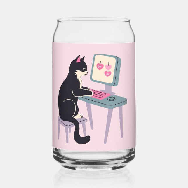 Vaso Con Forma De Lata Cat lovers Tuxedo Cat (Reverso )