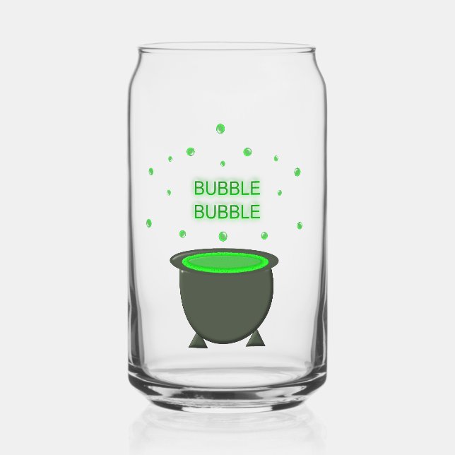 Vaso Con Forma De Lata Cauldron y Bubbling Green Brew Halloween (Anverso)