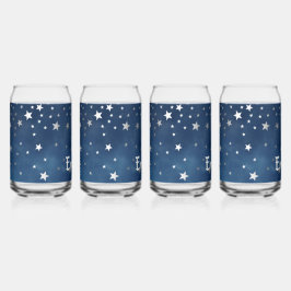 Vaso Con Forma De Lata Cayendo estrellas de plata Celestial Personalizado