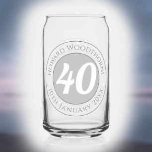 Vaso Con Forma De Lata Celebración de cumpleaños con nombre, edad y fecha