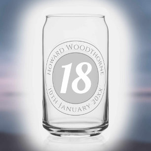 Vaso Con Forma De Lata Celebración de cumpleaños con nombre, edad y fecha