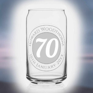 Vaso Con Forma De Lata Celebración de cumpleaños con nombre, edad y fecha
