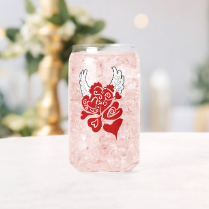 Vaso Con Forma De Lata Celebración De La Vida Corazones Alas