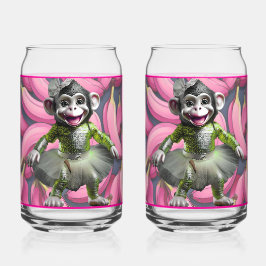 Vaso Con Forma De Lata Ceramic Monkey Soda Glass