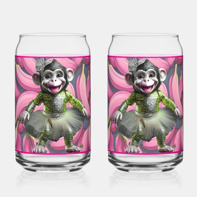 Vaso Con Forma De Lata Ceramic Monkey Soda Glass (Anverso)