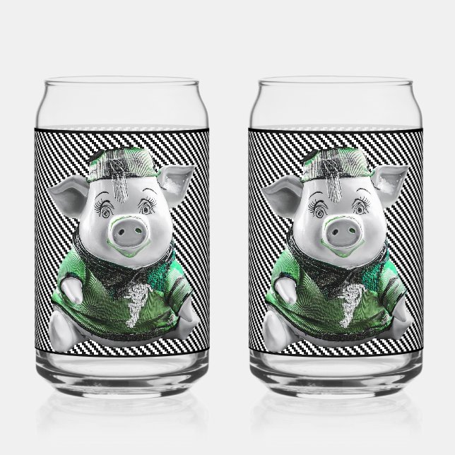 Vaso Con Forma De Lata Ceramic Piggy Glass (Anverso)