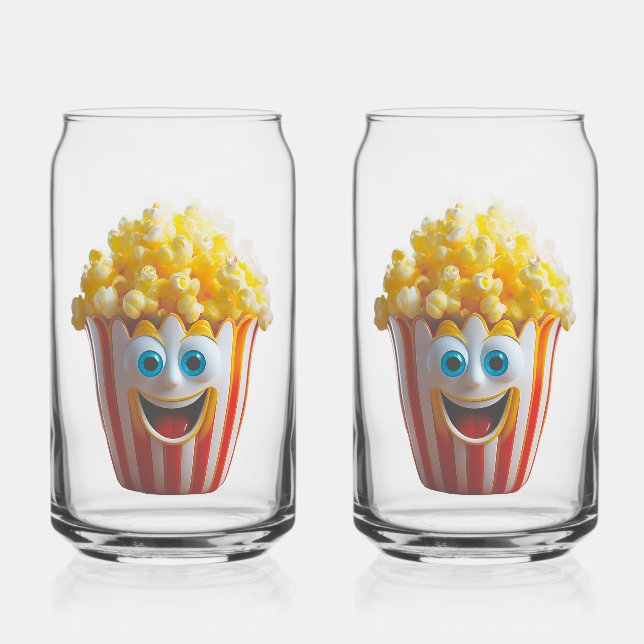 Vaso Con Forma De Lata Ceramic Popcorn Face Soda Glass (Anverso)