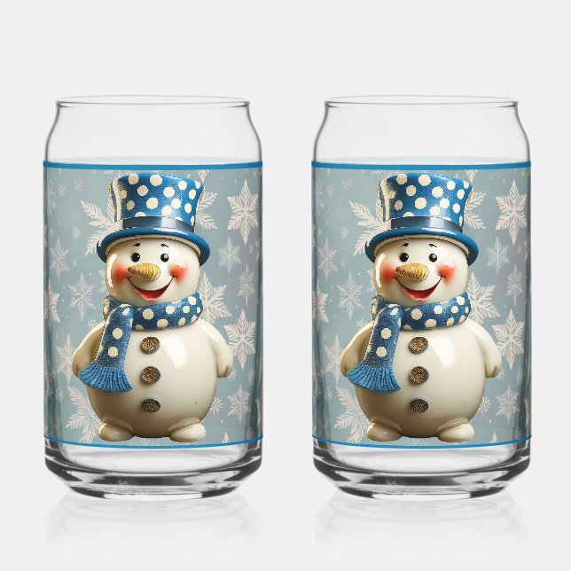 Vaso Con Forma De Lata Ceramic Snowman Glass (Anverso)
