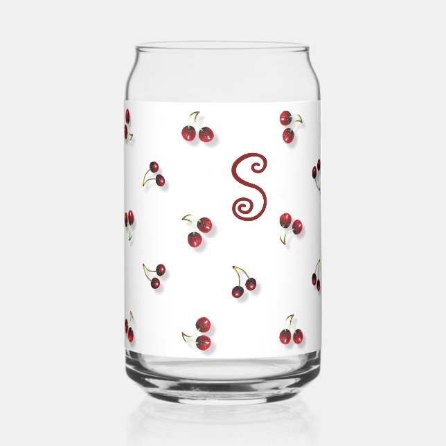 Vaso Con Forma De Lata Cerezas Vidrio para beber (Izquierda)