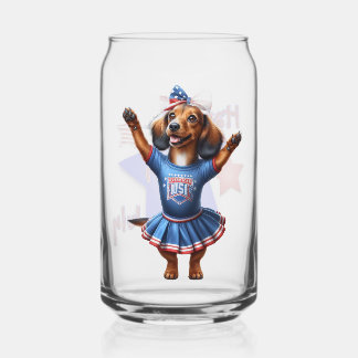 Vaso Con Forma De Lata Cerveza Dachshund 4 de Julio