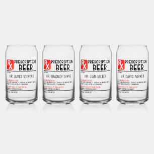 Vaso Con Forma De Lata Cerveza de nombre personalizada con receta de cerv