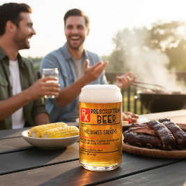 Vaso Con Forma De Lata Cerveza de nombre personalizada con receta de cerv