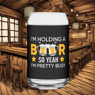 Vaso Con Forma De Lata Cerveza divertida ocupada arte de palabras