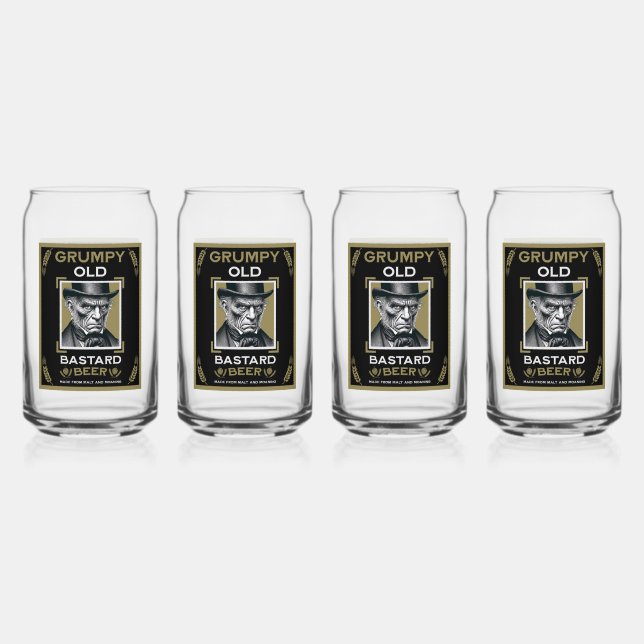 Vaso Con Forma De Lata Cerveza gruñón vieja (Anverso)