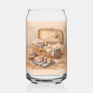 Vaso Con Forma De Lata Cesto de costura vintage Cottagecore Pastel