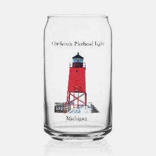 Vaso Con Forma De Lata Charlevoix Pierhead Light puede vidrio
