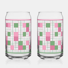Vaso Con Forma De Lata Checkered Soda Glass