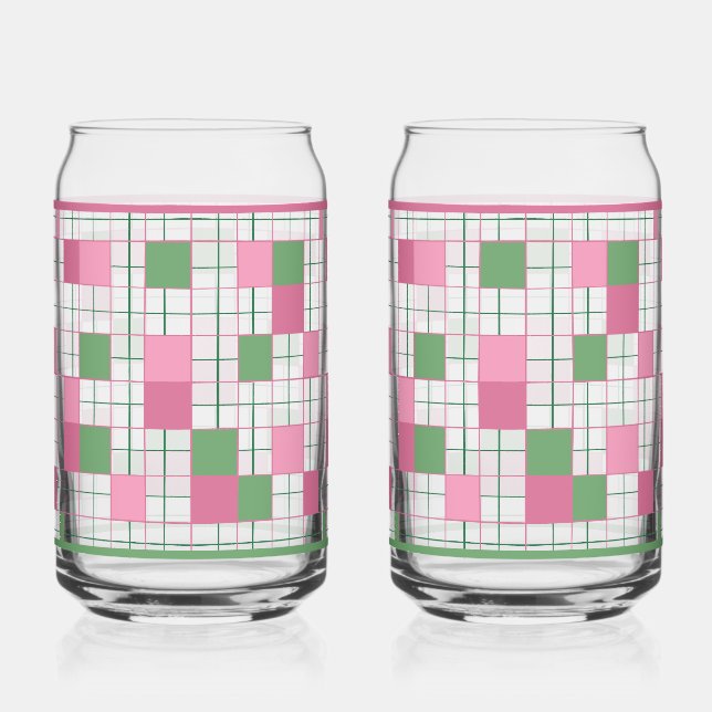 Vaso Con Forma De Lata Checkered Soda Glass (Anverso)