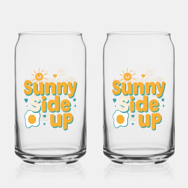 Vaso Con Forma De Lata Cheerful "Sunny Side Up" with Egg and Sun (Anverso)
