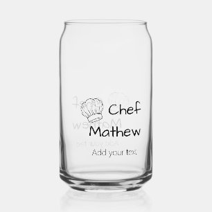 Vaso Con Forma De Lata Chef cocinero agregar texto nombre hombres cocina