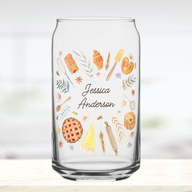 Vaso Con Forma De Lata Chef de Repostería de Acuarela Personalizada (In situ)