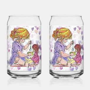 Vaso Con Forma De Lata Chica Alimentando Doll Soda Glass