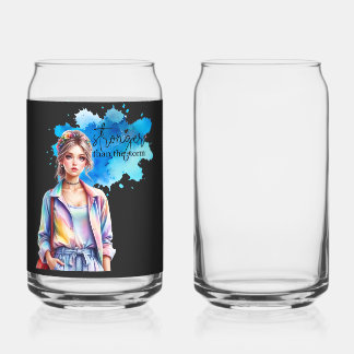 Vaso Con Forma De Lata Chica Inspiradora Gráfica