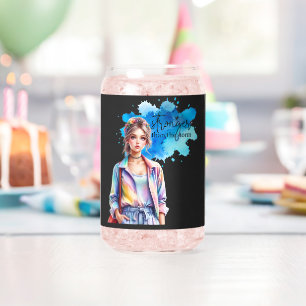 Vaso Con Forma De Lata Chica Inspiradora Gráfica 